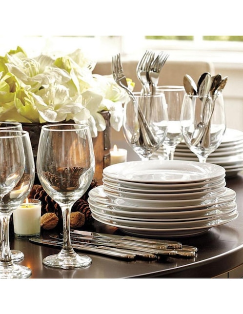 POTTERY BARN Plato postre Caterer's Box de porcelana 12 piezas