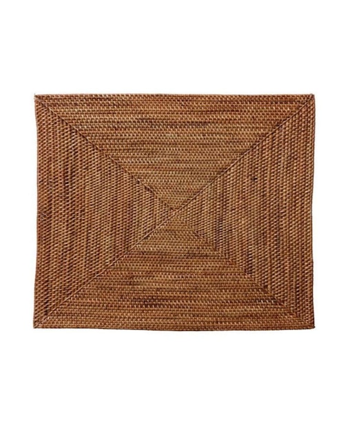PLATO BASE TAVA CUADRADO RATÁN, MIEL
