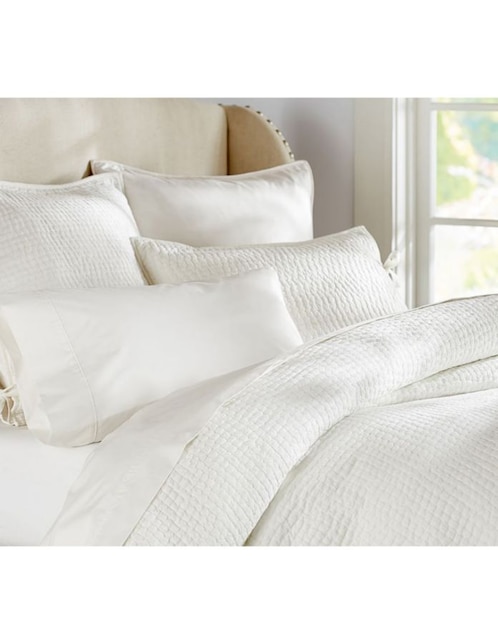 COLCHA PICKSTITCH LISO ALG, KS, BLANCO