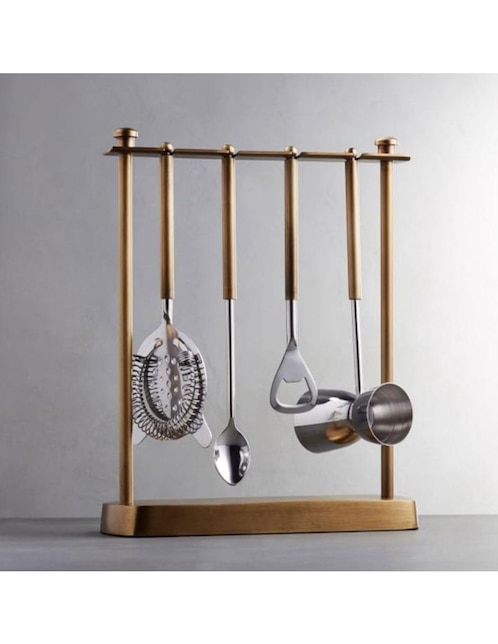 Set bar Bleecker de acero inoxidable