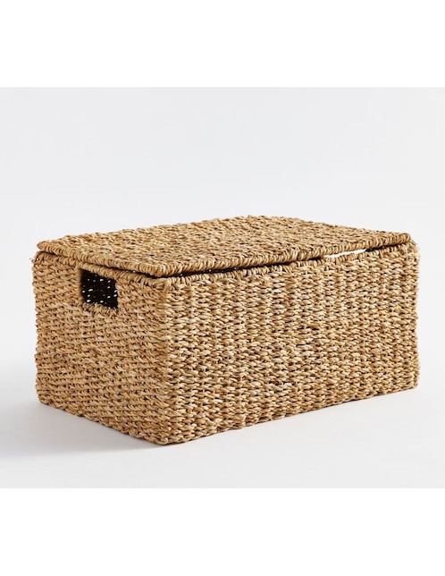 Canasta con forma rectangular Safi Large de ratán