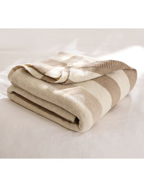 Cobija de tejido punto Heathered Stripe Blanket