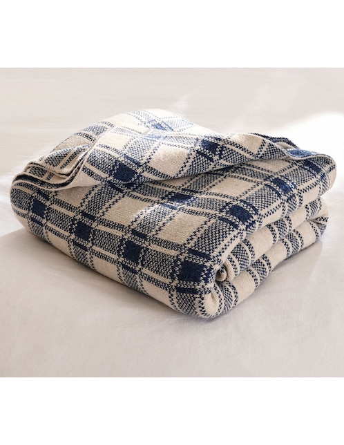 Cobija de tejido plano Heathered Check