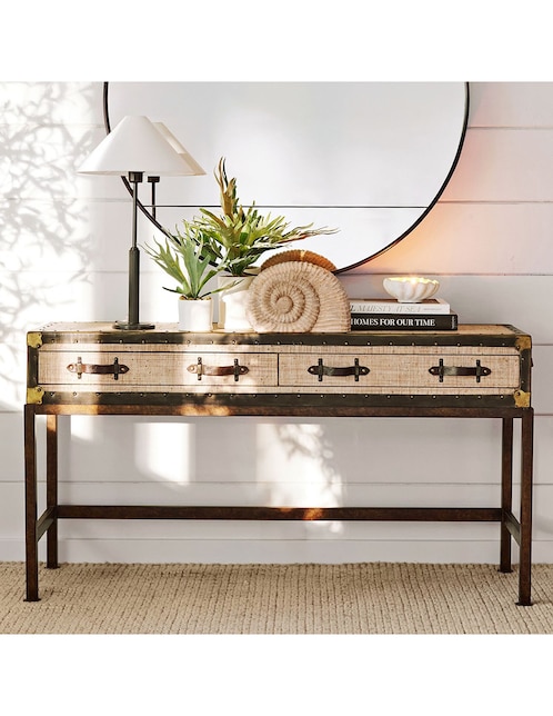 Consola Ludlow de madera caoba