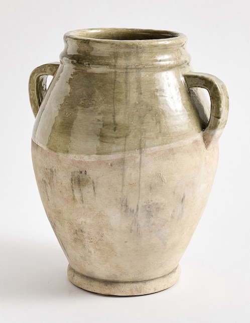 Florero Pottery Barn French Glaze de arcilla