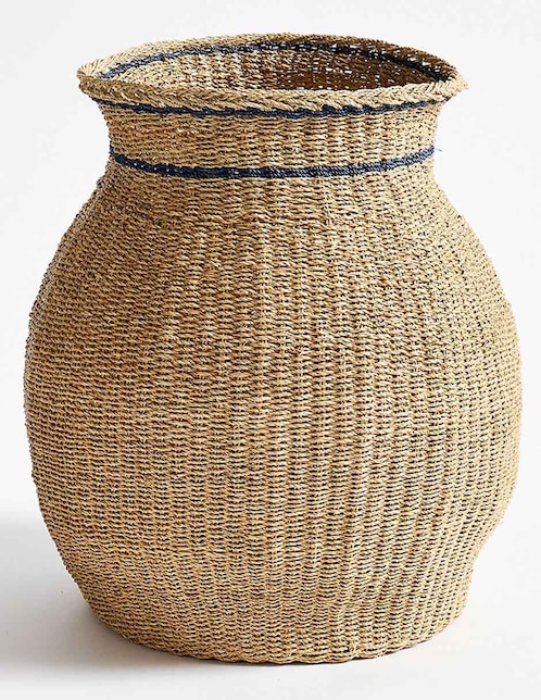 Jarrón Pottery Barn Woven Stripe Va de ratán