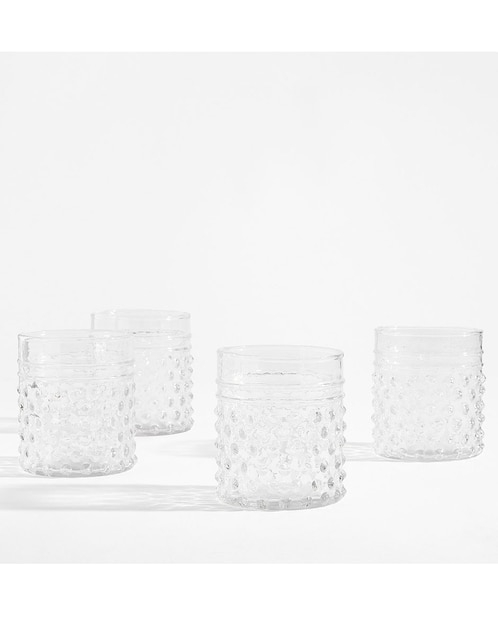 Set vasos Hobnail de vidrio con 4 piezas