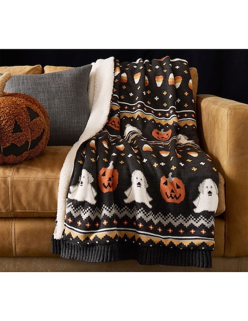Frazada de halloween de tejido plano Fair Isle Dug para niño