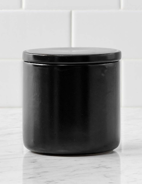 Frasco de almacenamiento Matte Black de porcelana