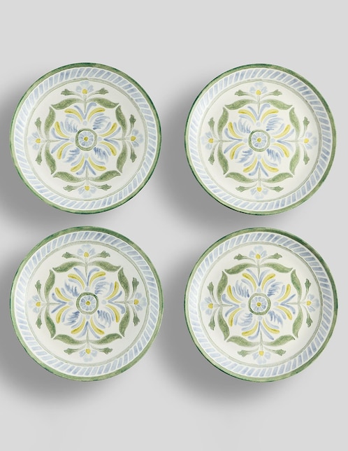 POTTERY BARN Set de plato para postre Chambray de arcilla 4 piezas