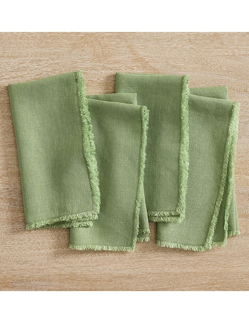 Set servilleta Frayed de lino 4 piezas 1