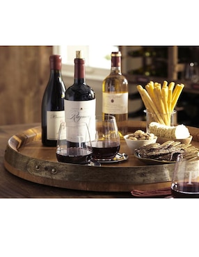 Bandeja de servicio Lazy Susan Barrel de madera