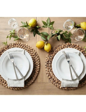 Mantel individual redondo de jacinto de agua Beachcomber