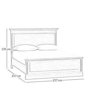 Cama Livingston de madera king size