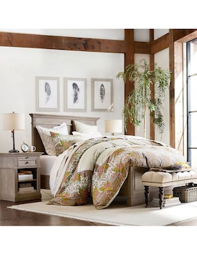 Cama Livingston de madera queen size