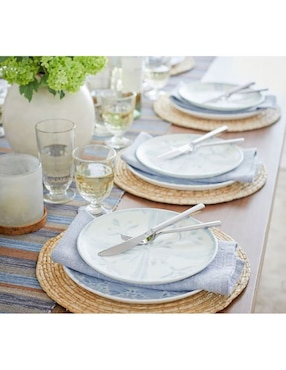 Plato ensalada Chambray Tile de gres 4 piezas
