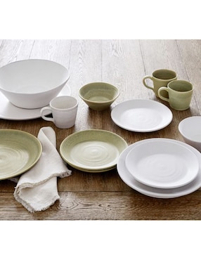 Plato ensalada Larkin Reactive Glaze de cerámica