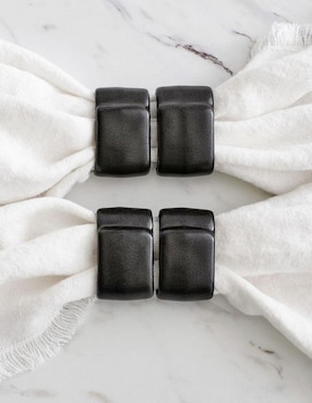 Set servilleta Frayed Oversized de lino 4 piezas