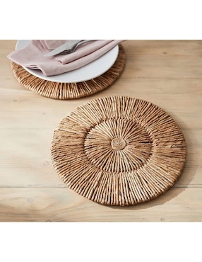 Plato base Malibu Handwoven de ratán