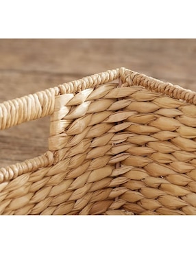Canasta con forma rectangular Pottery Barn Seagrass de fibras naturales