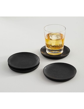 Set de portavasos Chateau Wood Coasters de madera 4 piezas