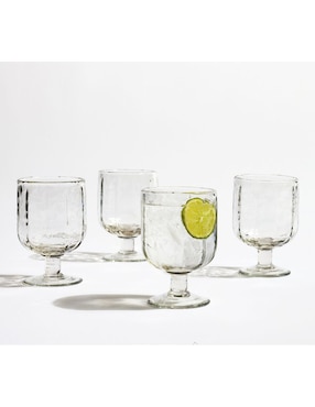 Set De Copas Para Agua Hammered De Vidrio 4 Piezas