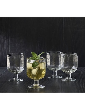 Set de copas para agua Hammered de vidrio
