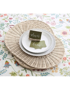 Plato base Wicker Woven de ratán