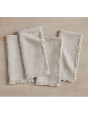 Set De Servilletas Frayed De Lino 4 Piezas