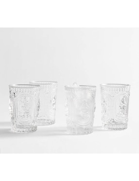 Set de vasos cortos San Nicolás de cristal con 4 piezas