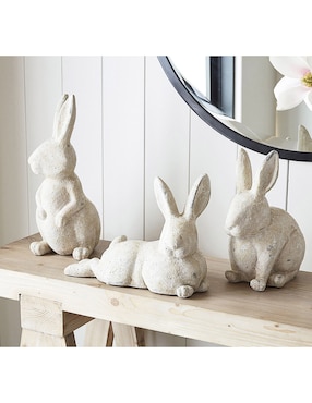 Figura decorativa de conejo White Stone Bun