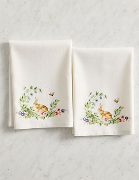 Set de toallas para manos Botanical Bunny de algodón
