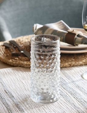 Set vaso High Ball Hobnail de vidrio con 4 piezas