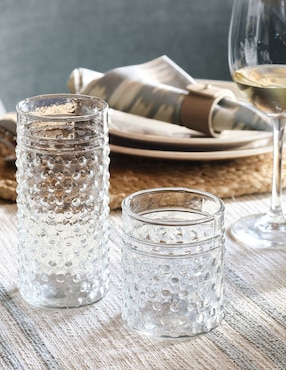 Set vasos Hobnail de vidrio con 4 piezas