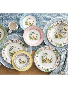 Set platos trinche Botanical de gres 4 piezas