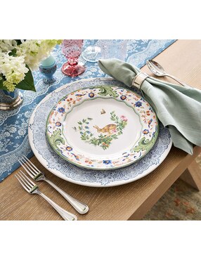 Set platos trinche Botanical de gres 4 piezas