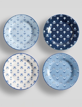 Set de plato para postre Kravet de gres 4 piezas