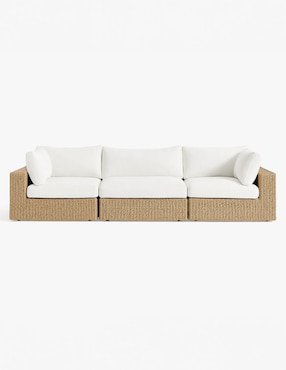 Sala modular PB Kostas Pottery Barn de ratán natural