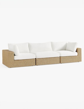 Sala modular PB Kostas Pottery Barn de ratán natural