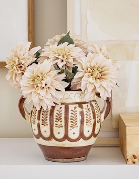 Ramo de Dalia Blanca decorativos Faux Bundle
