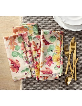 Set servilleta Fall Botanical de algodón 4 piezas