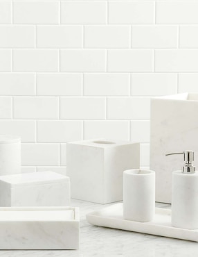 Bote de basura Frost Marble de mármol
