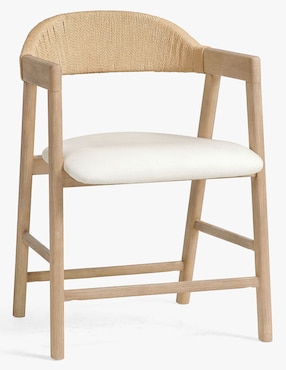 Silla con brazos Nishan de madera de caucho