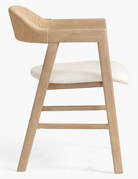 Silla con brazos Nishan de madera de caucho