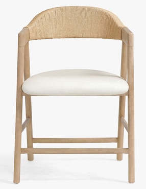 Silla con brazos Nishan de madera de caucho