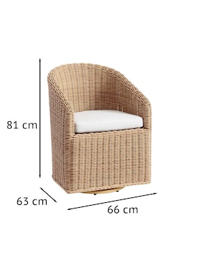 Silla Huntington de mimbre