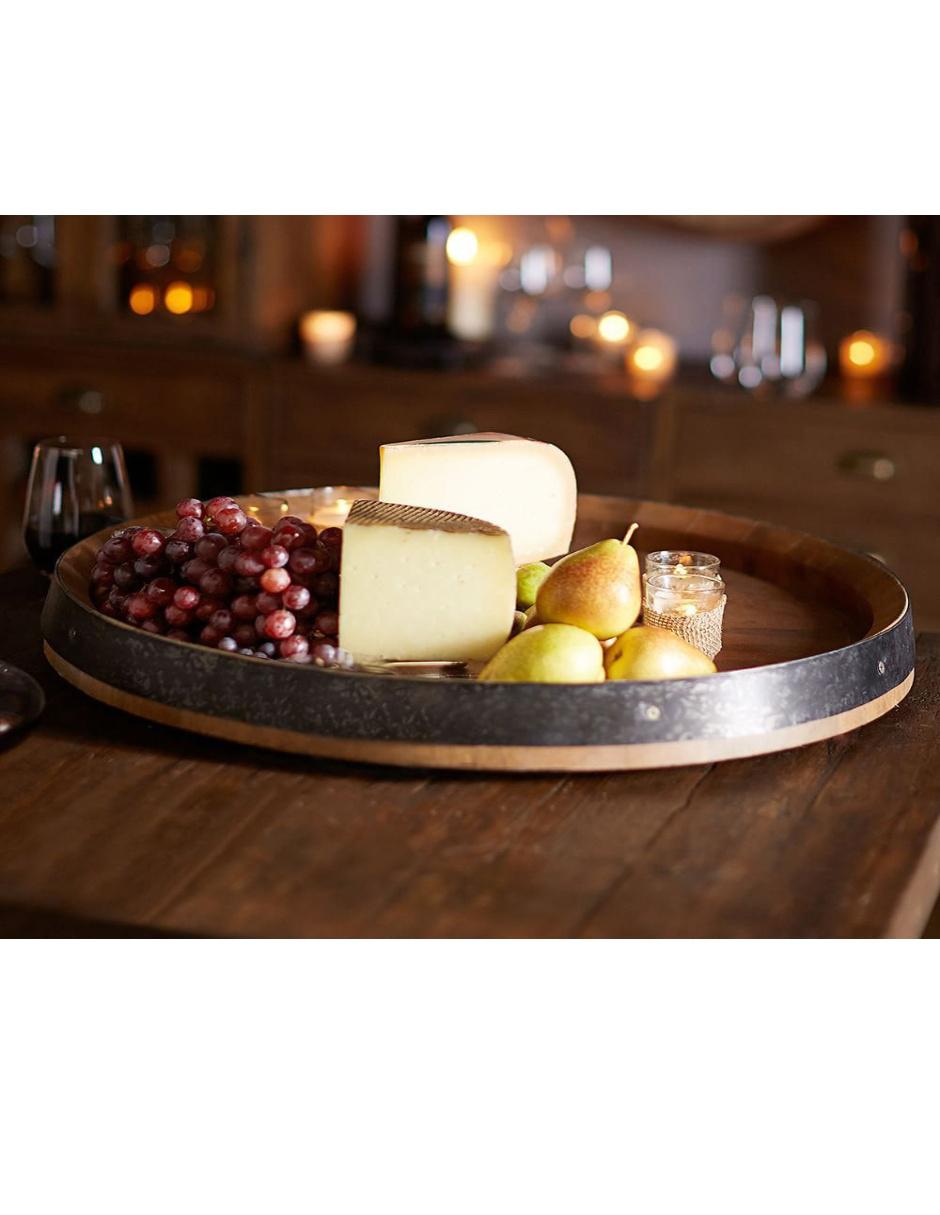 Bandeja de servicio Lazy Susan Barrel de madera