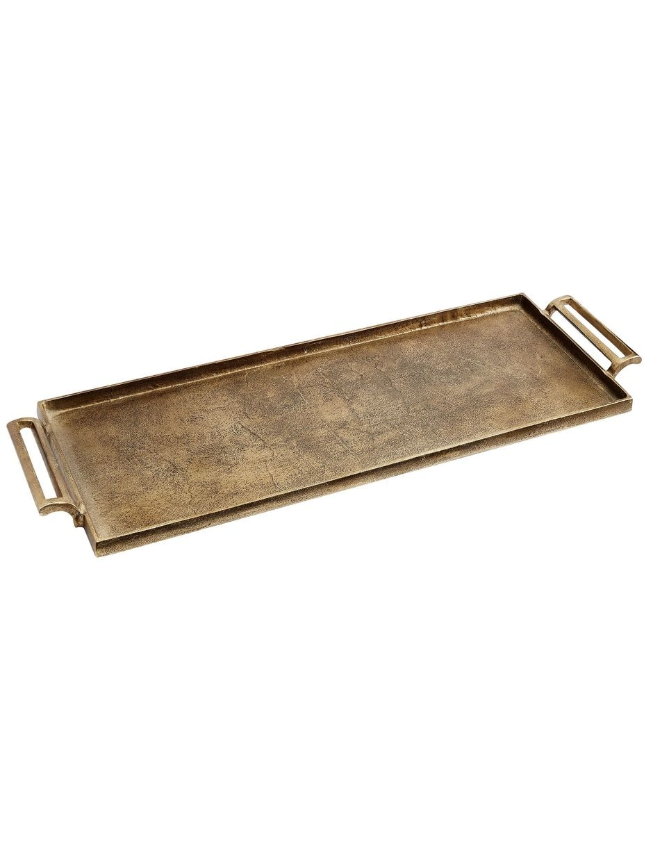 Bandeja decorativa Antiqued Metal de latón