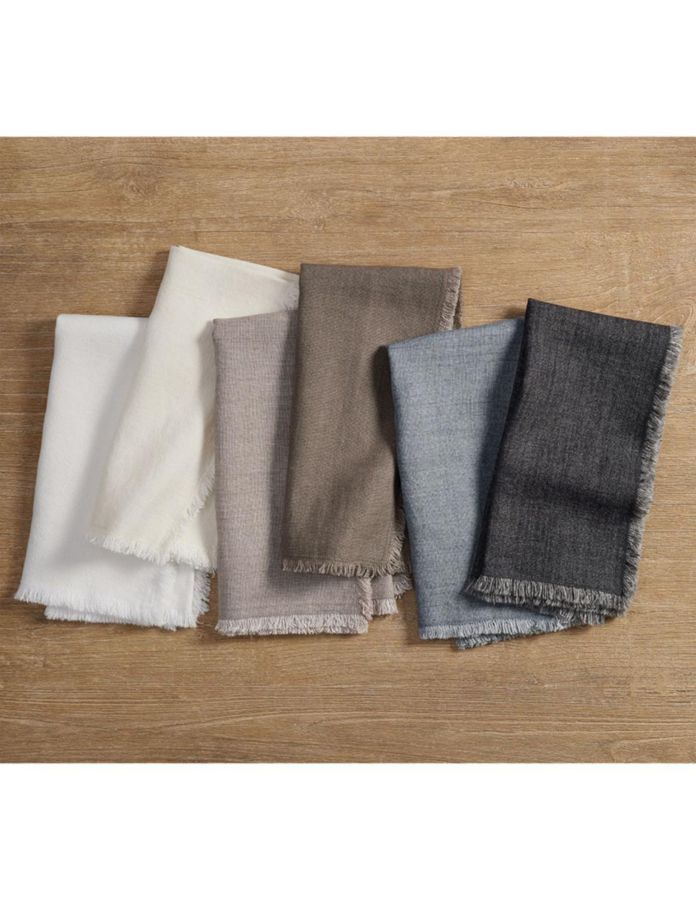 Set servilleta Frayed Oversized de lino 4 piezas 2