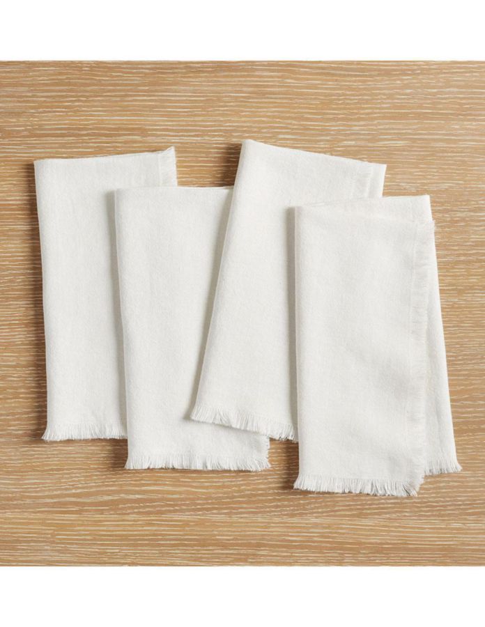 Set servilleta Frayed Oversized de lino 4 piezas